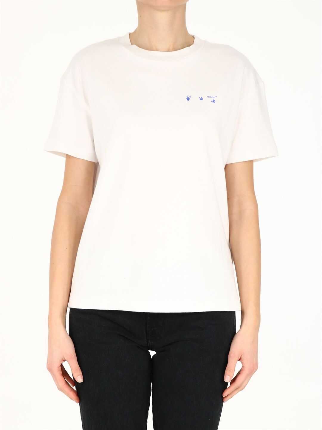 Off-White T-Shirt Arrow Flowers OWAA089S21JER001 White