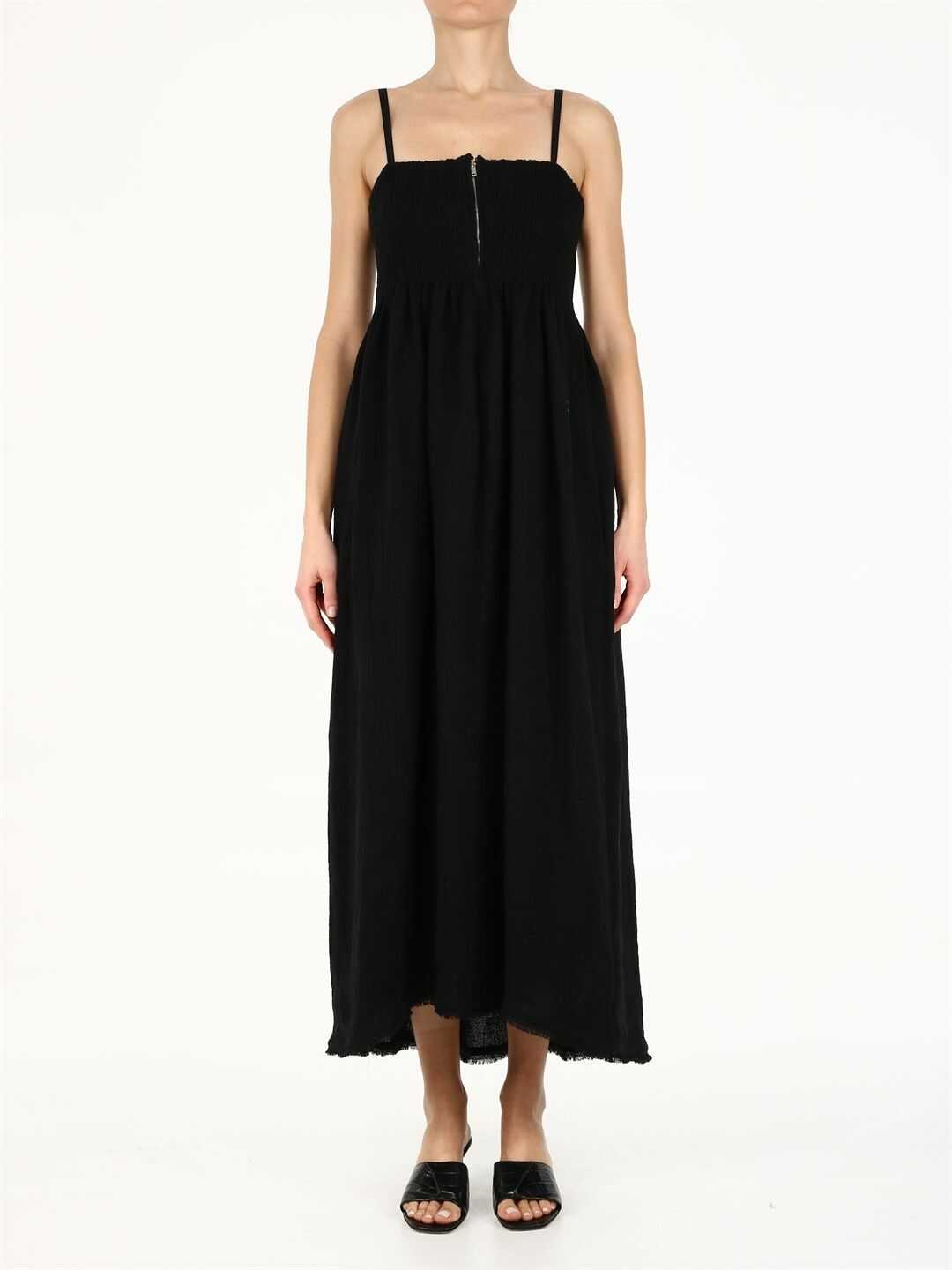 Jil Sander Draped Linen Dress JSPS501804 WS320400 Black