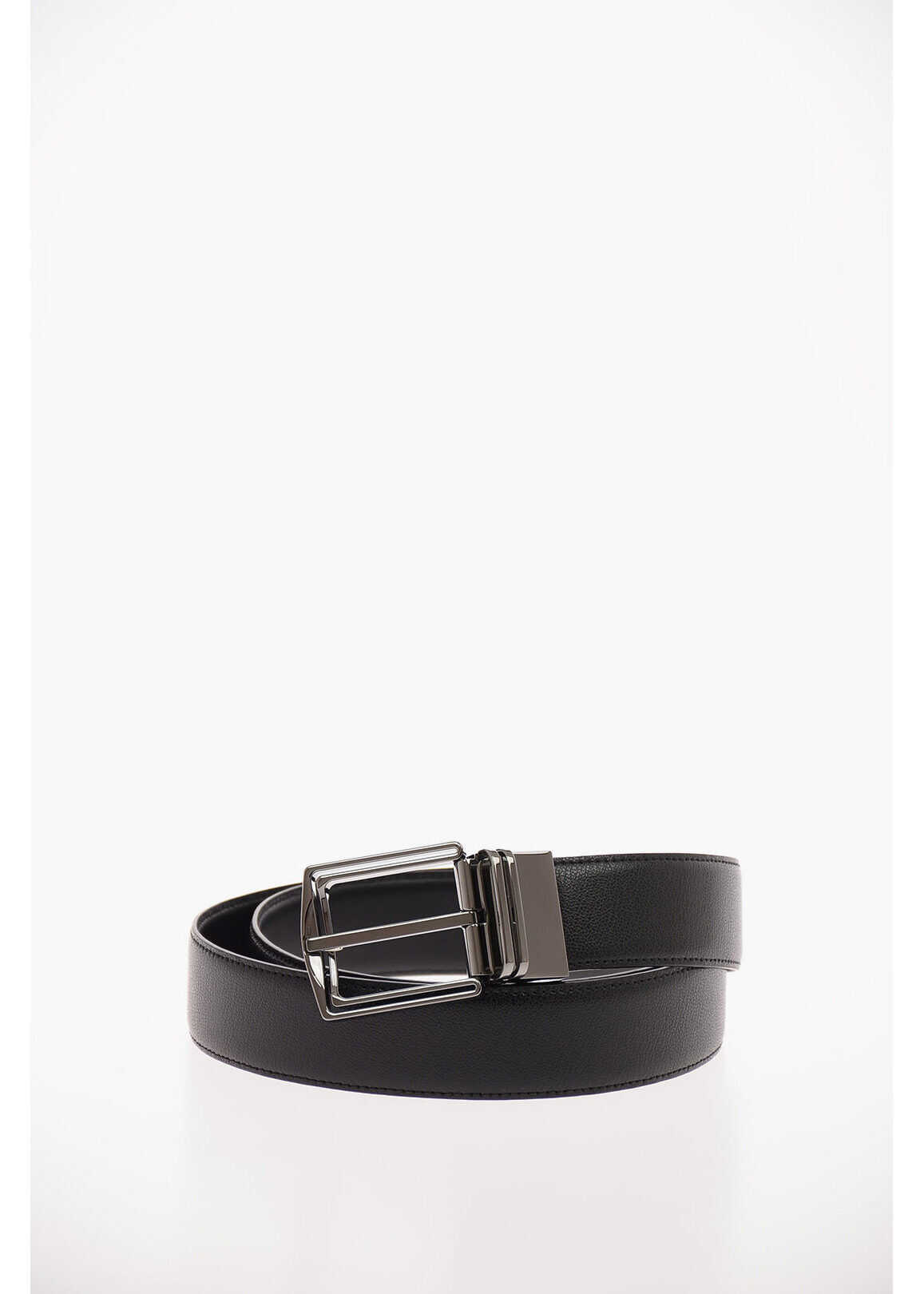 Ermenegildo Zegna Ez Luxury Reversible Leather Belt 30Mm Black