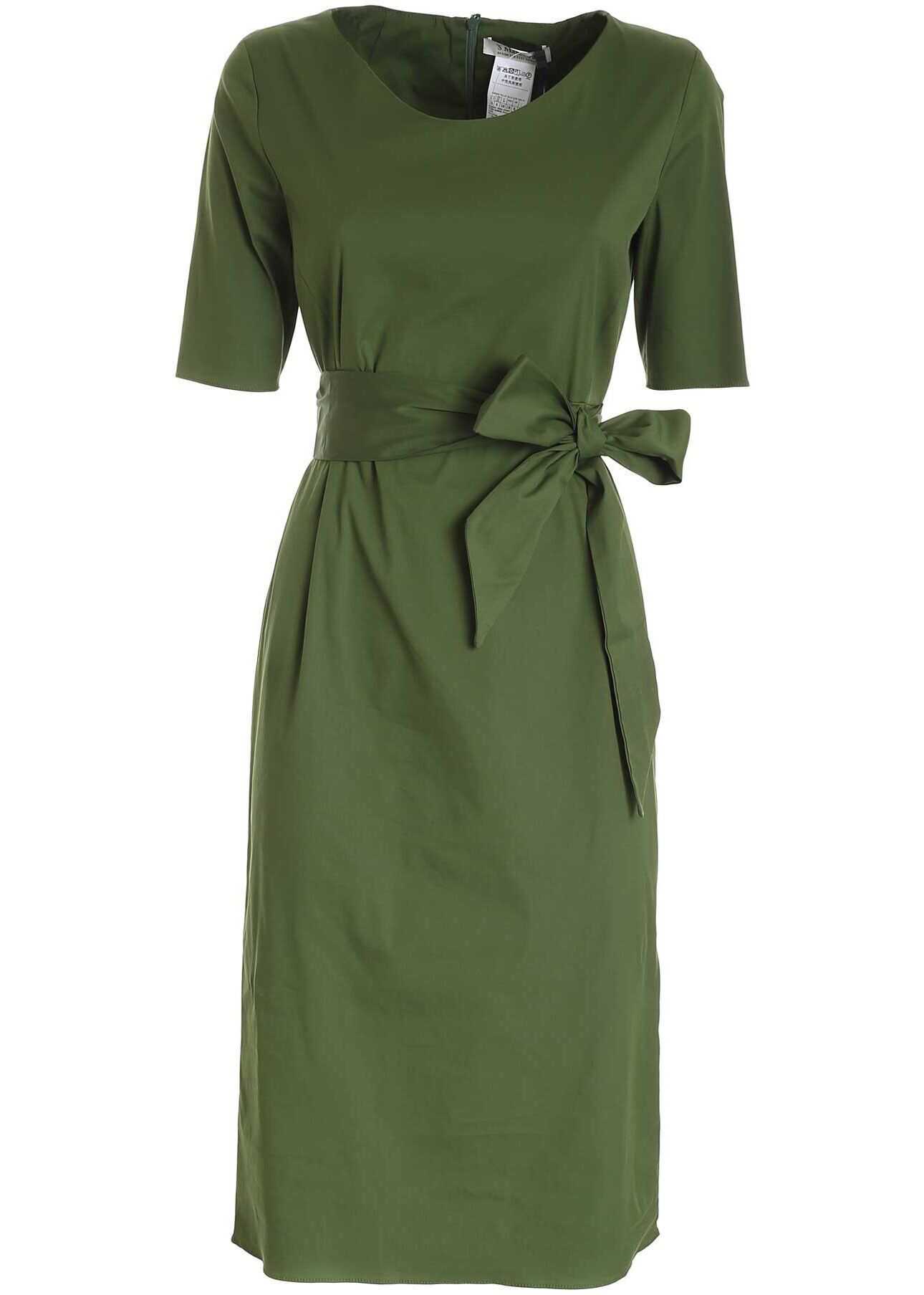 Max Mara Liriche Short Sleeves Dress In Green 92212112000025 Green