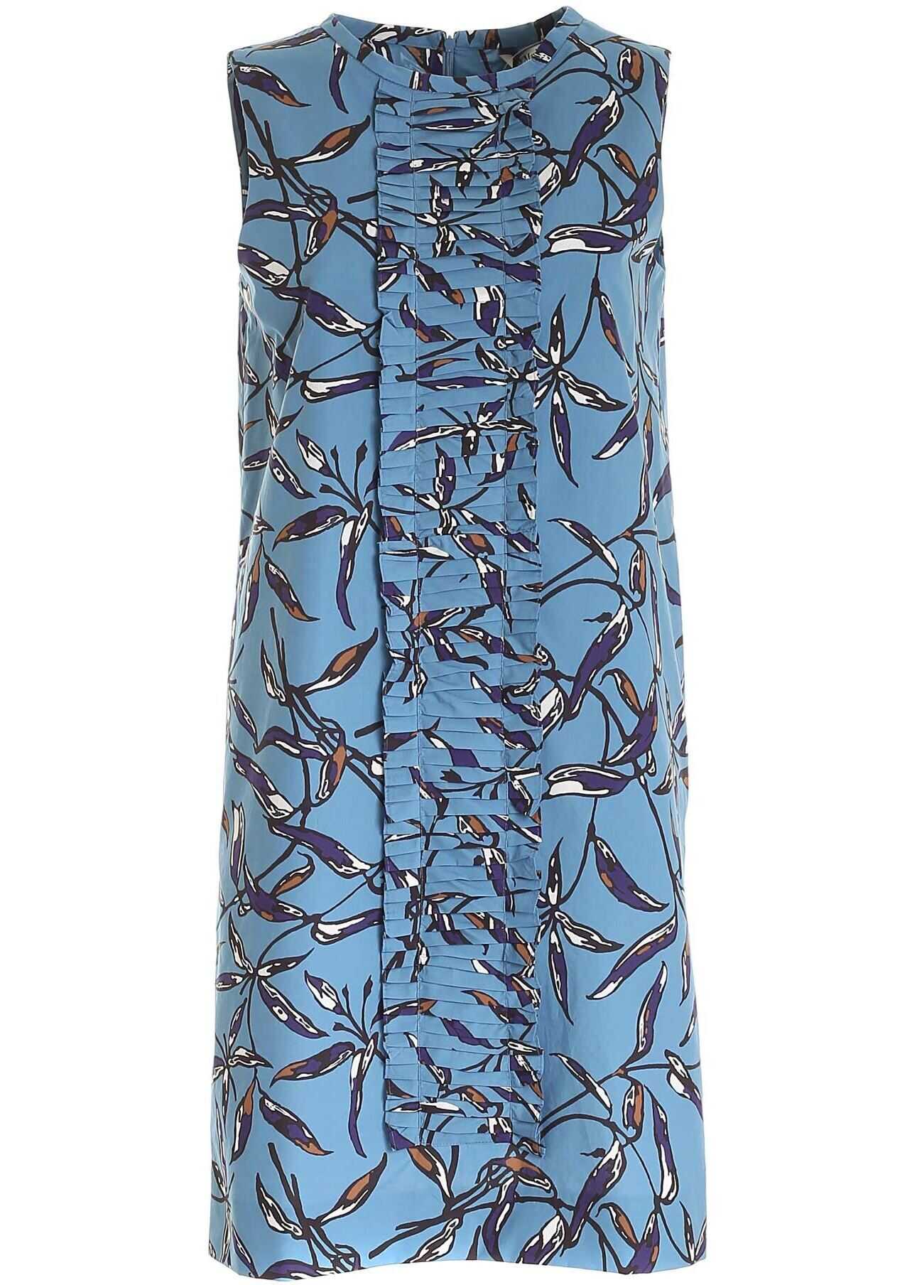 Max Mara Printed Nola Dress In Light Blue 92212312000002 Light Blue
