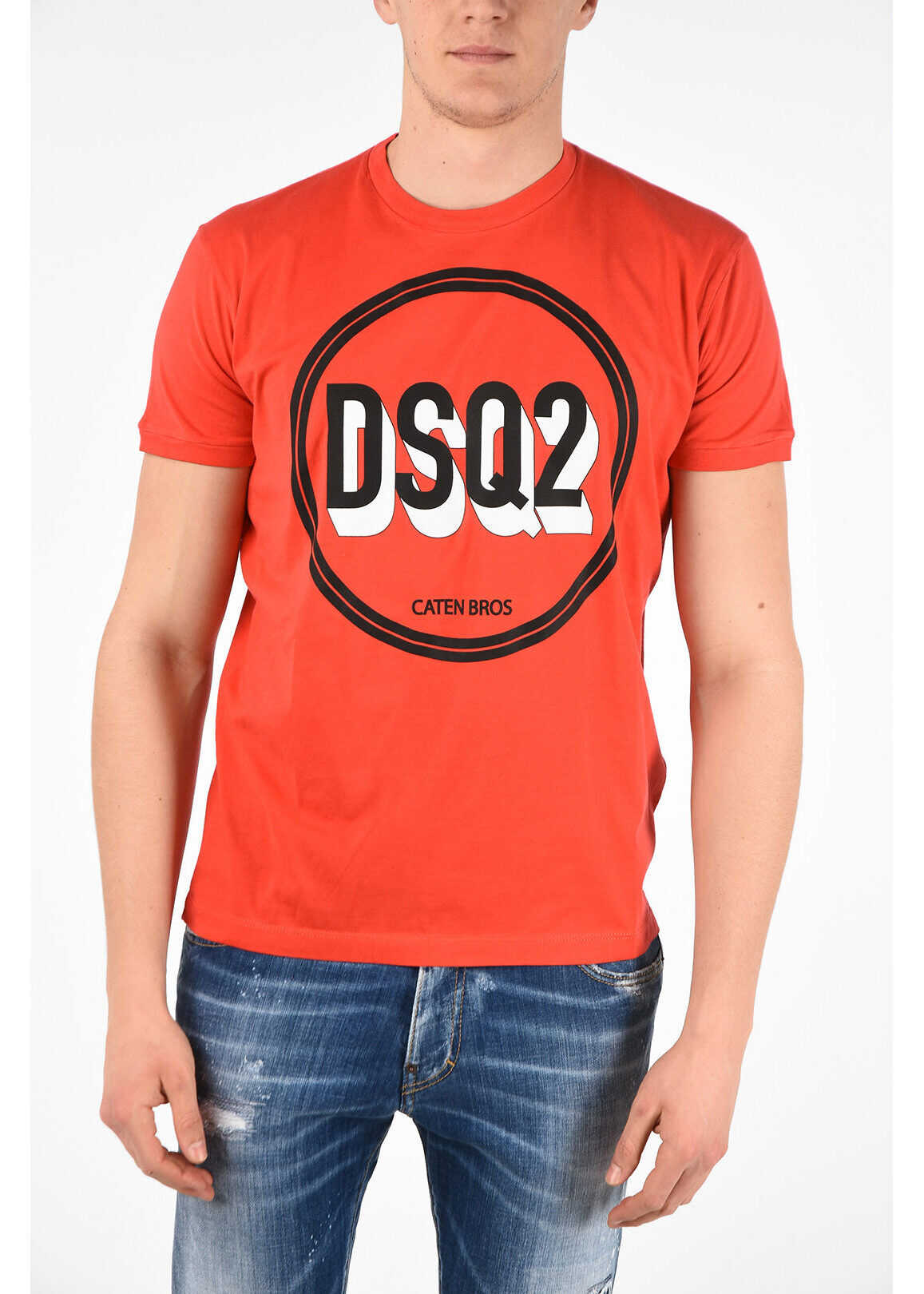 DSQUARED2 Logo-Print Very Very Dan Fit T-Shirt Red