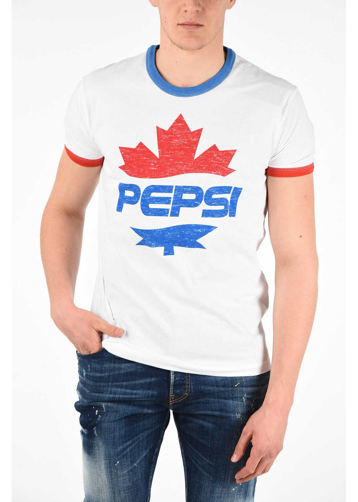 DSQUARED2 Pepsi Printed Fat Dan Fit T-Shirt White