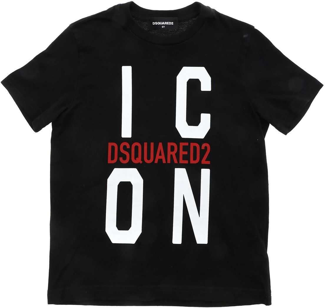 DSQUARED2 Icon Crew Neck T-Shirt In Black DQ0243D002FDQ900 Black