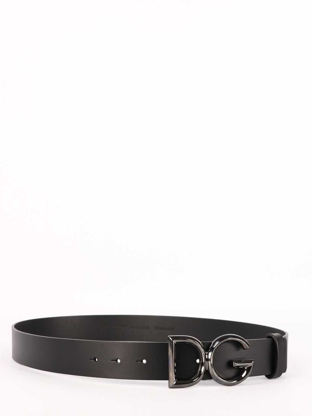 Dolce & Gabbana Dg Logo Leather Belt BC4369 AV479 Black