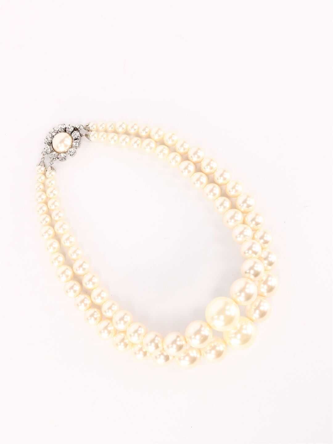 Alessandra Rich Large Pearl Necklace FABA2334 White