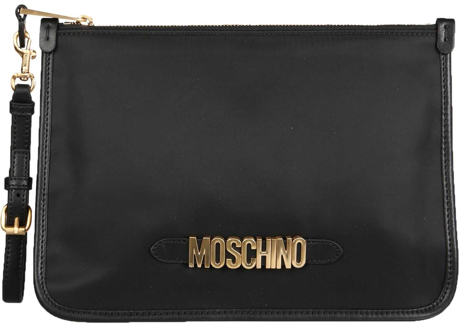 Moschino Clutch With Logo 84038202_1555 BLACK