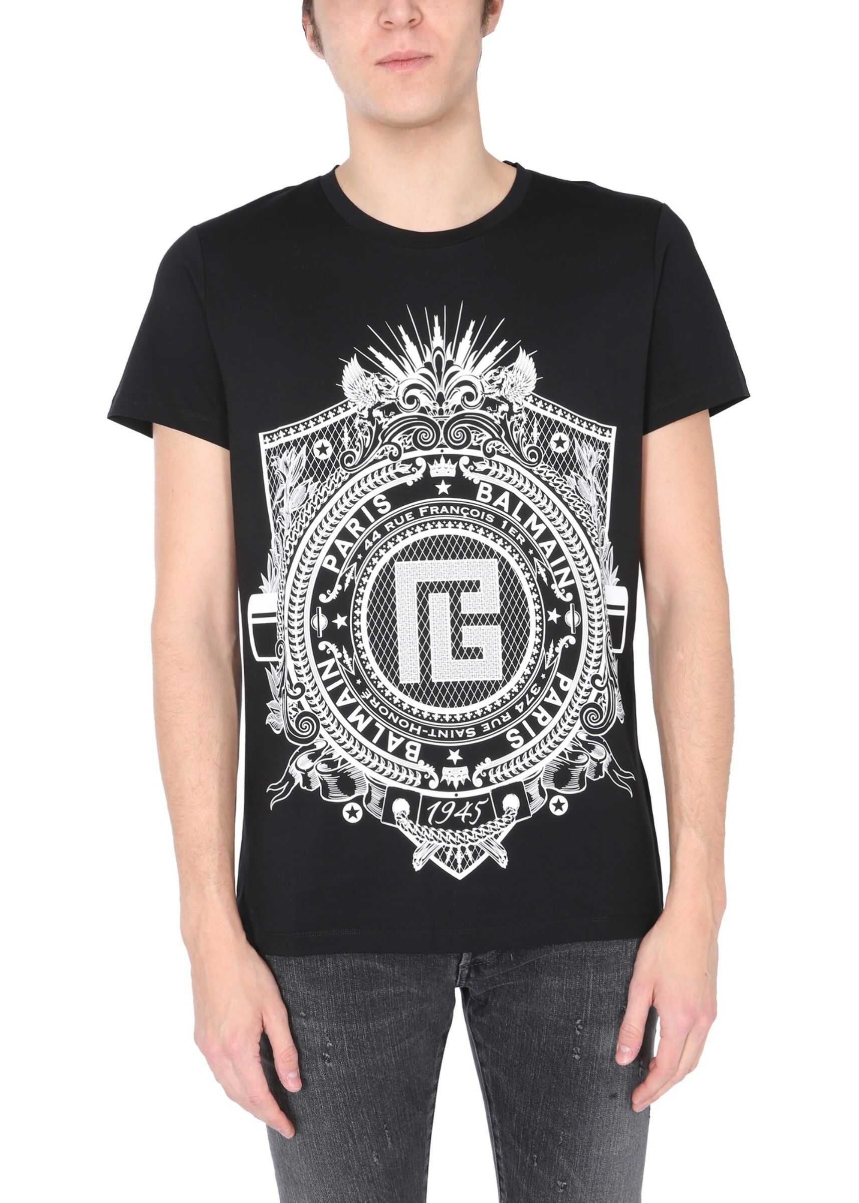 Balmain Printed T-Shirt VH0EF000_G059EAB BLACK