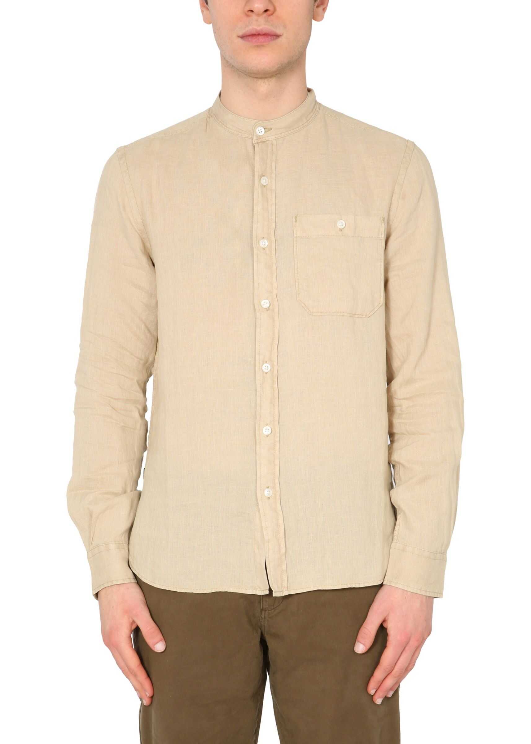 Woolrich Shirt With Korean Collar WOSI0046MR_UT2558723 BROWN