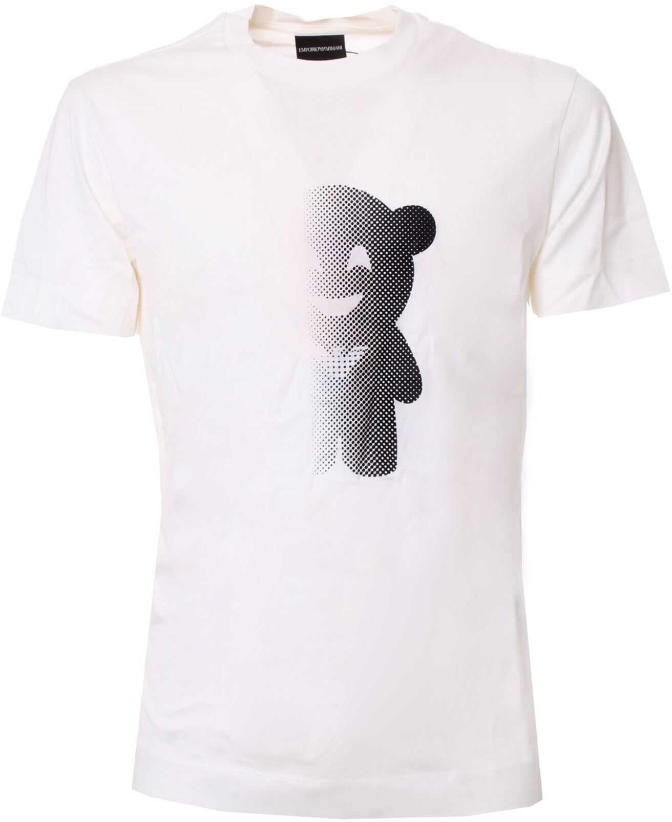 Emporio Armani Black Print T-Shirt In White 3K1TAL1JTUZ101 White