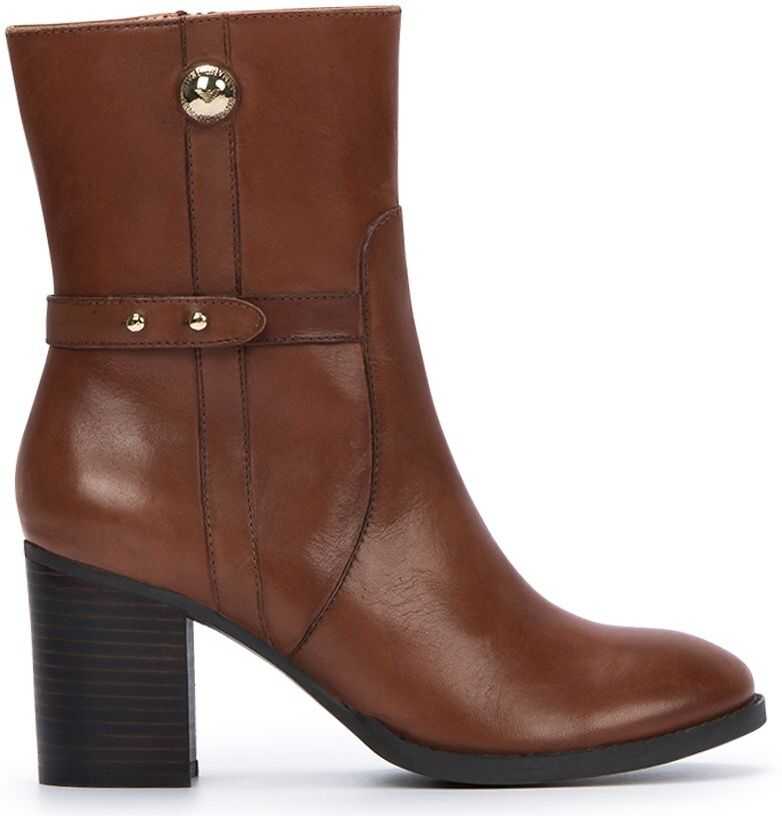 Armani Exchange Leather Ankle Boots Brown