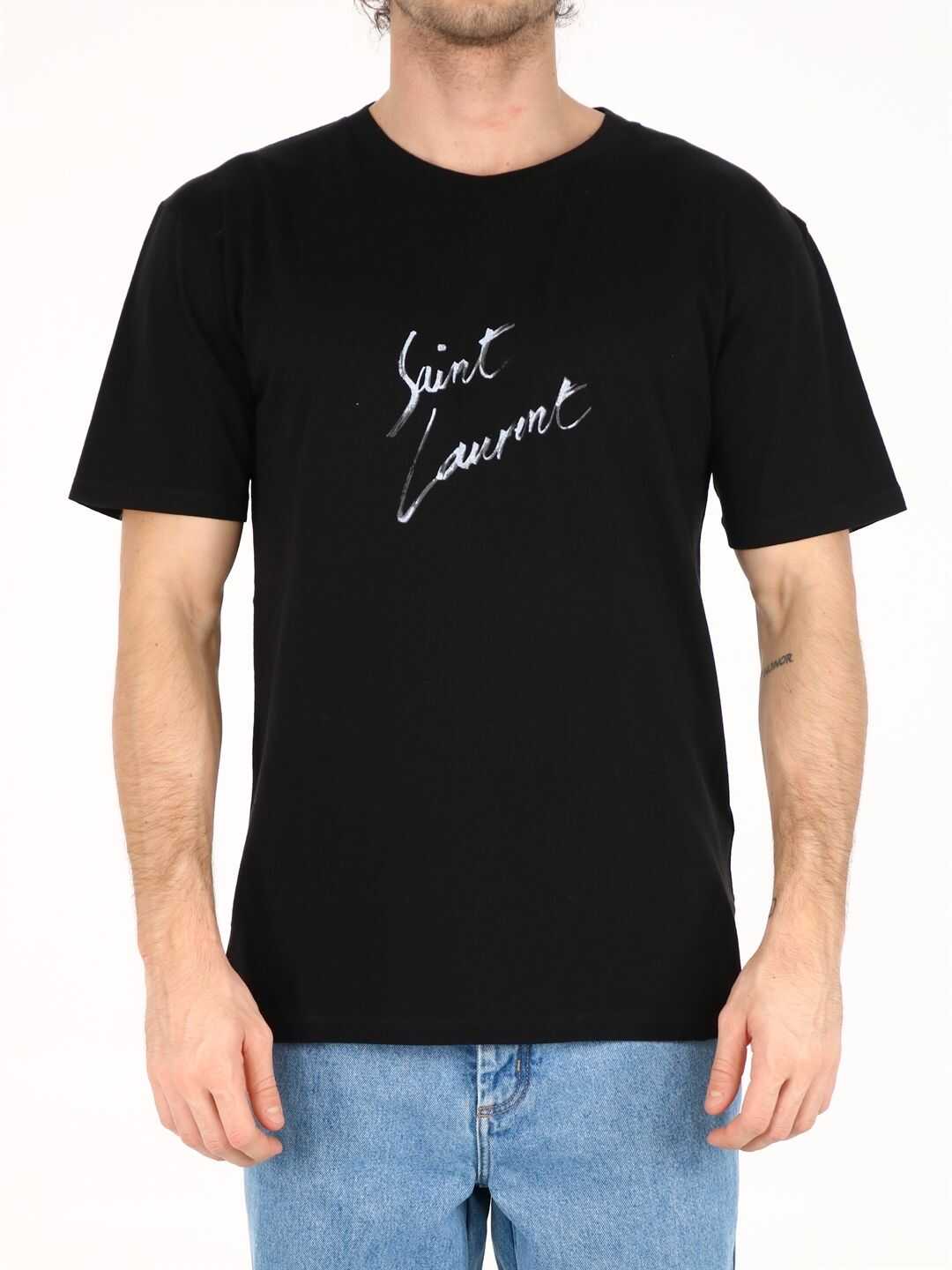 Saint Laurent T-Shirt Logo 480406 YB1GN Black