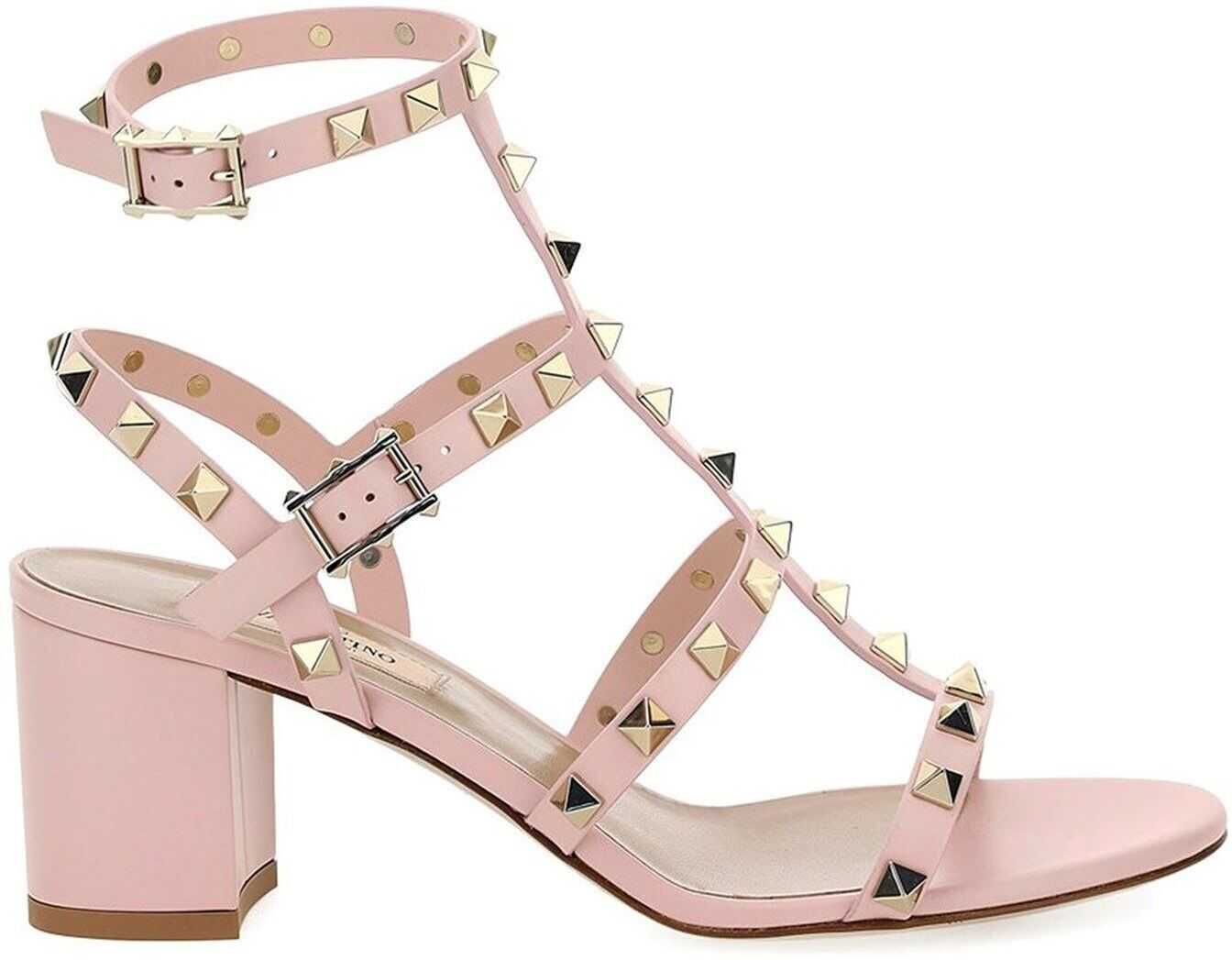 Valentino Garavani Rockstud Sandals In Pink* Pink