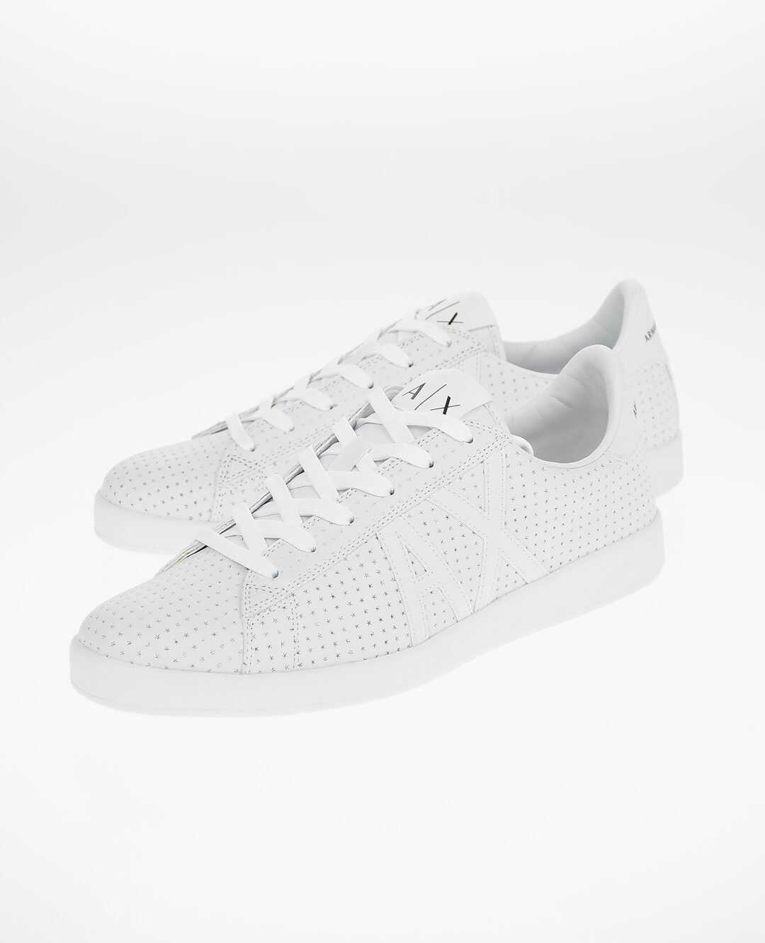 Armani ARMANI EXCHANGE Leather Openwork Sneakers* WHITE