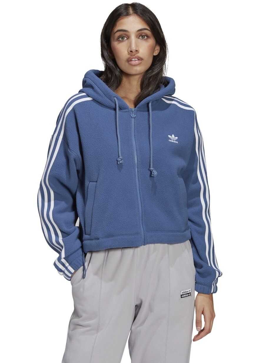 Hanorace adidas Adicolor Classics Polar Fleece Full-Zip Hoodie GN2812 Blue Femei (BM 8263726) 2