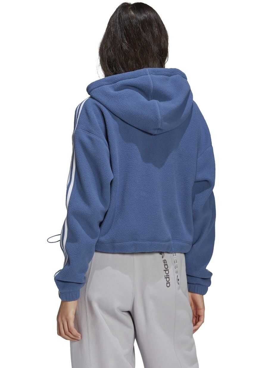 Hanorace adidas Adicolor Classics Polar Fleece Full-Zip Hoodie GN2812 Blue Femei (BM 8263726) 3