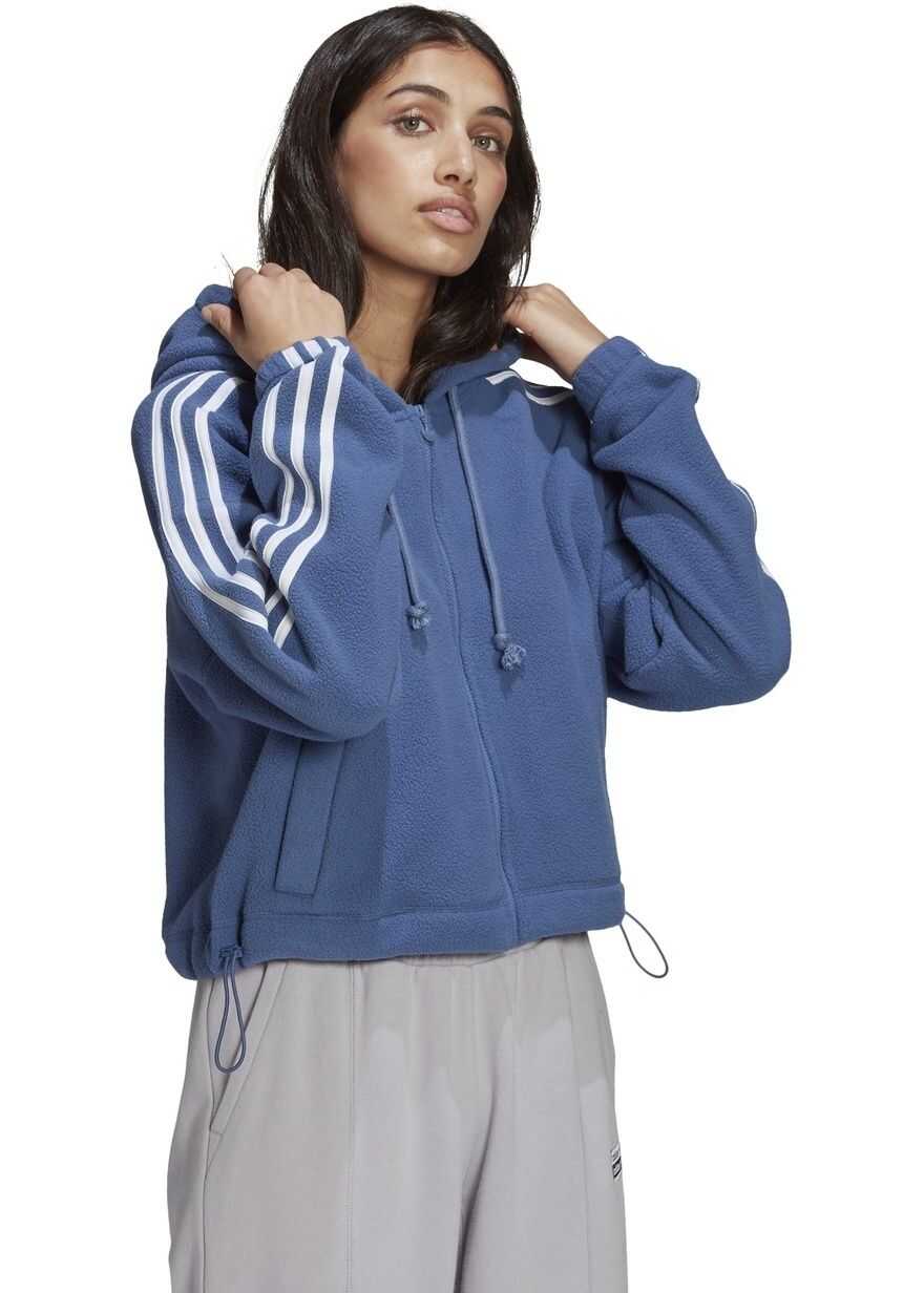 Hanorace adidas Adicolor Classics Polar Fleece Full-Zip Hoodie GN2812 Blue Femei (BM 8263726) 4