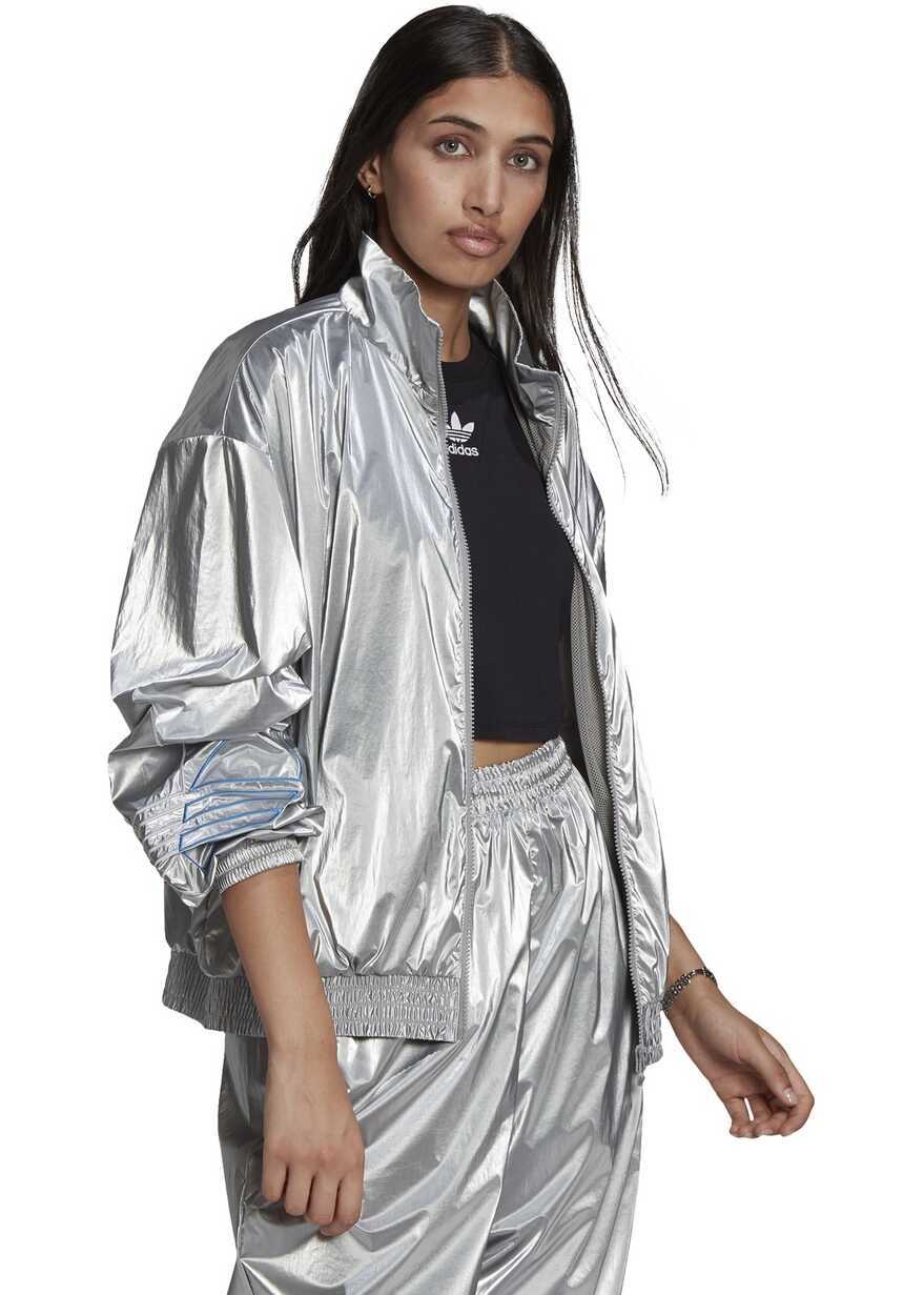 Bluze de trening adidas Adicolor Tricolor Metallic Japona Track Jacket GT8434 Metallic silver Femei (BM 8264281) 3