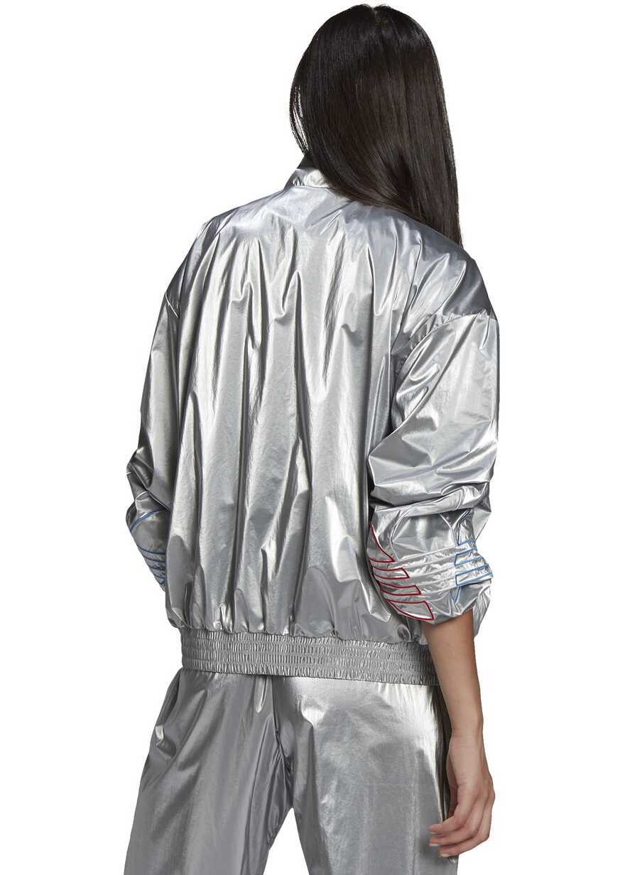 Bluze de trening adidas Adicolor Tricolor Metallic Japona Track Jacket GT8434 Metallic silver Femei (BM 8264281) 4