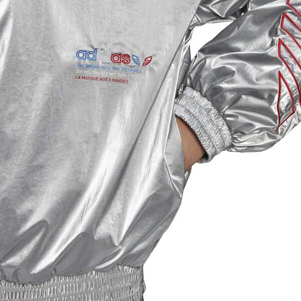 Bluze de trening adidas Adicolor Tricolor Metallic Japona Track Jacket GT8434 Metallic silver Femei (BM 8264281) 6