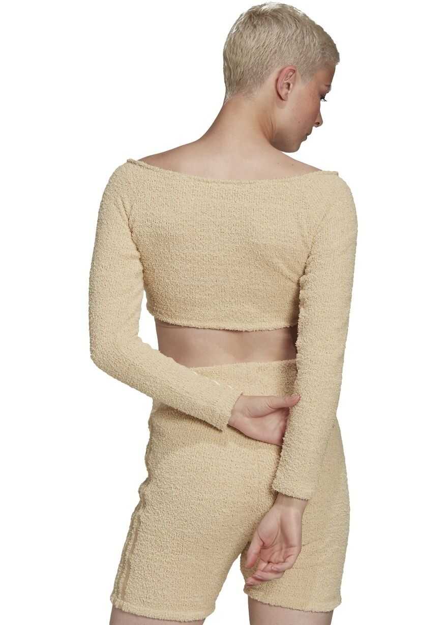 Topuri adidas Crop Top H18833 Beige Femei (BM 8264287) 4