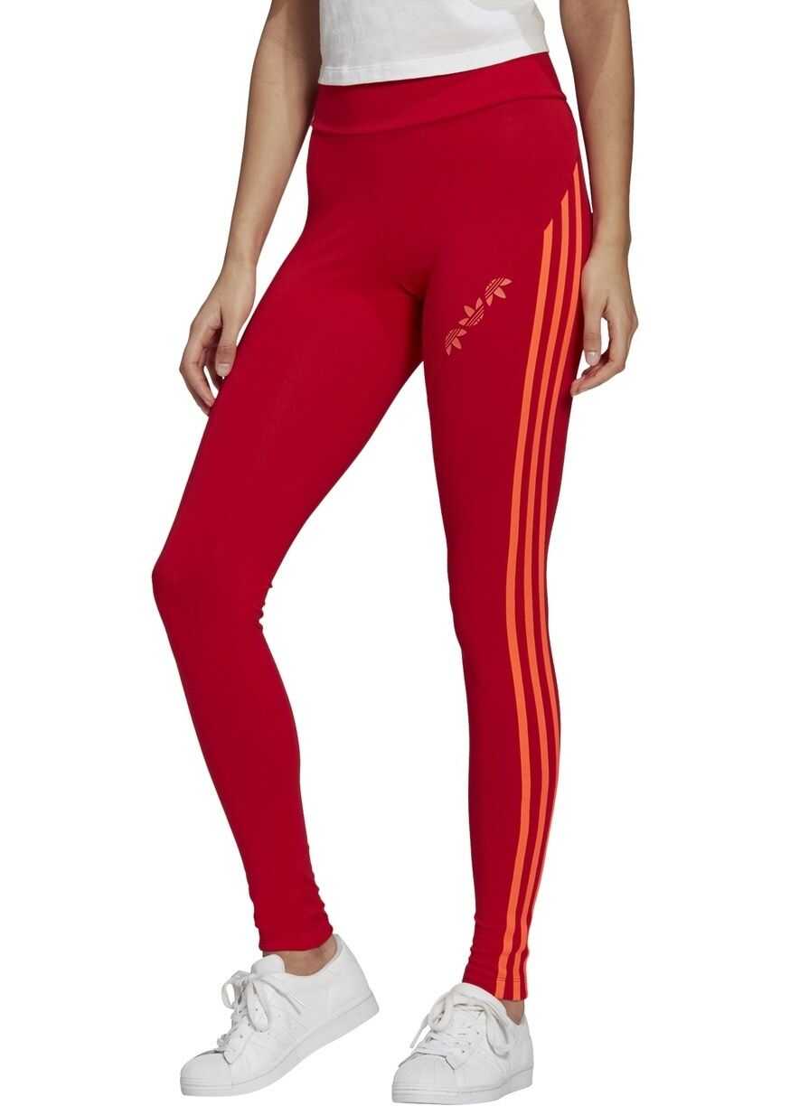 Colanti adidas Adicolor Sliced Trefoil High-Waisted Tights GT8470 Red Fete (BM 8264371) 4