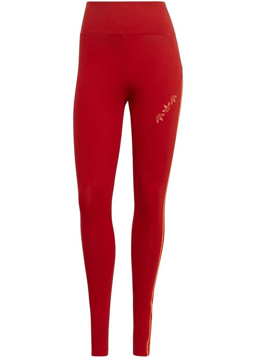 Colanti adidas Trefoil High-Waisted Tights GT8470 Red Fete (BM8264371) - Boutique