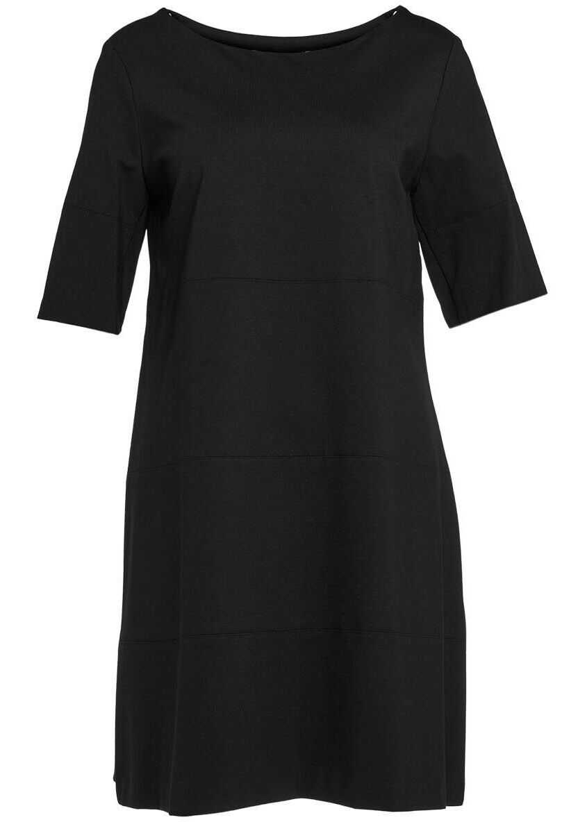 Kaos Dress with decorative seams Black