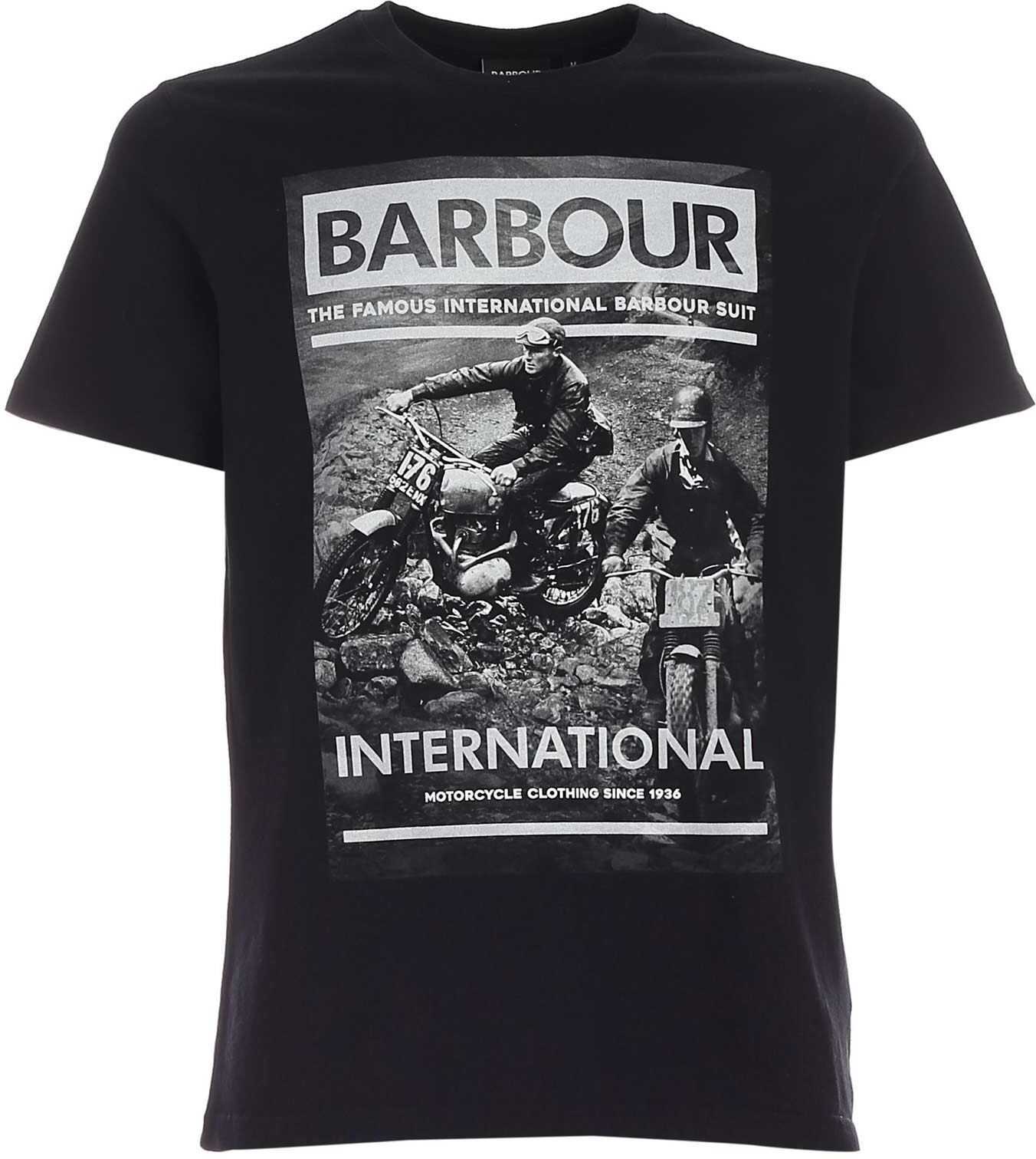 Barbour Contrasting Print T-Shirt In Black MTS0838BK31 Black