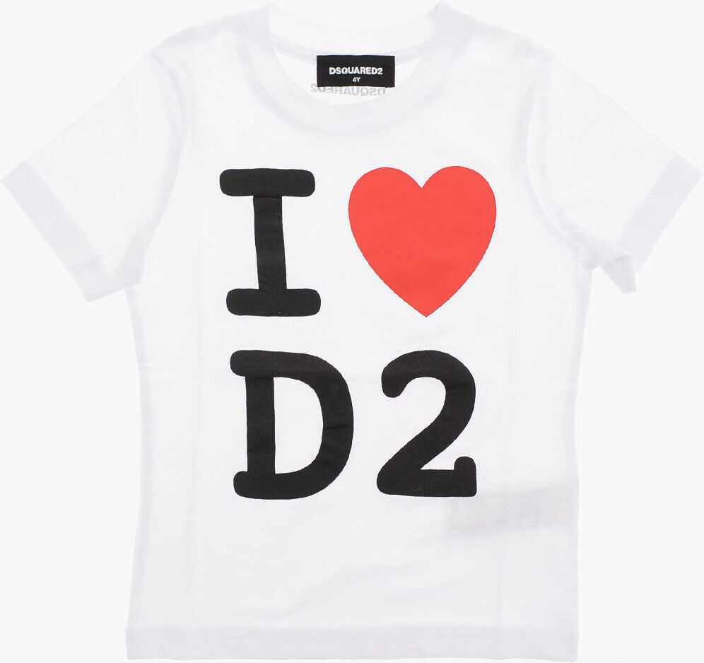 Dsquared2 Kids Logo Print Crewneck T-Shirt WHITE