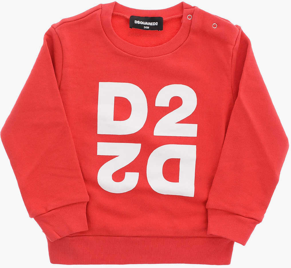 Dsquared2 Kids Logo Printed Crewneck Sweatshirt Red