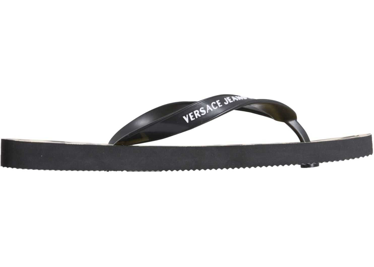 Versace Jeans Couture Rubber Thong Sandals E0VWASQ7_71941M27 BLACK