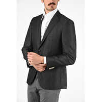 Sacouri elegante Cc Collection Flax And Cotton Reward Side Vents 2-Button Bla Barbati