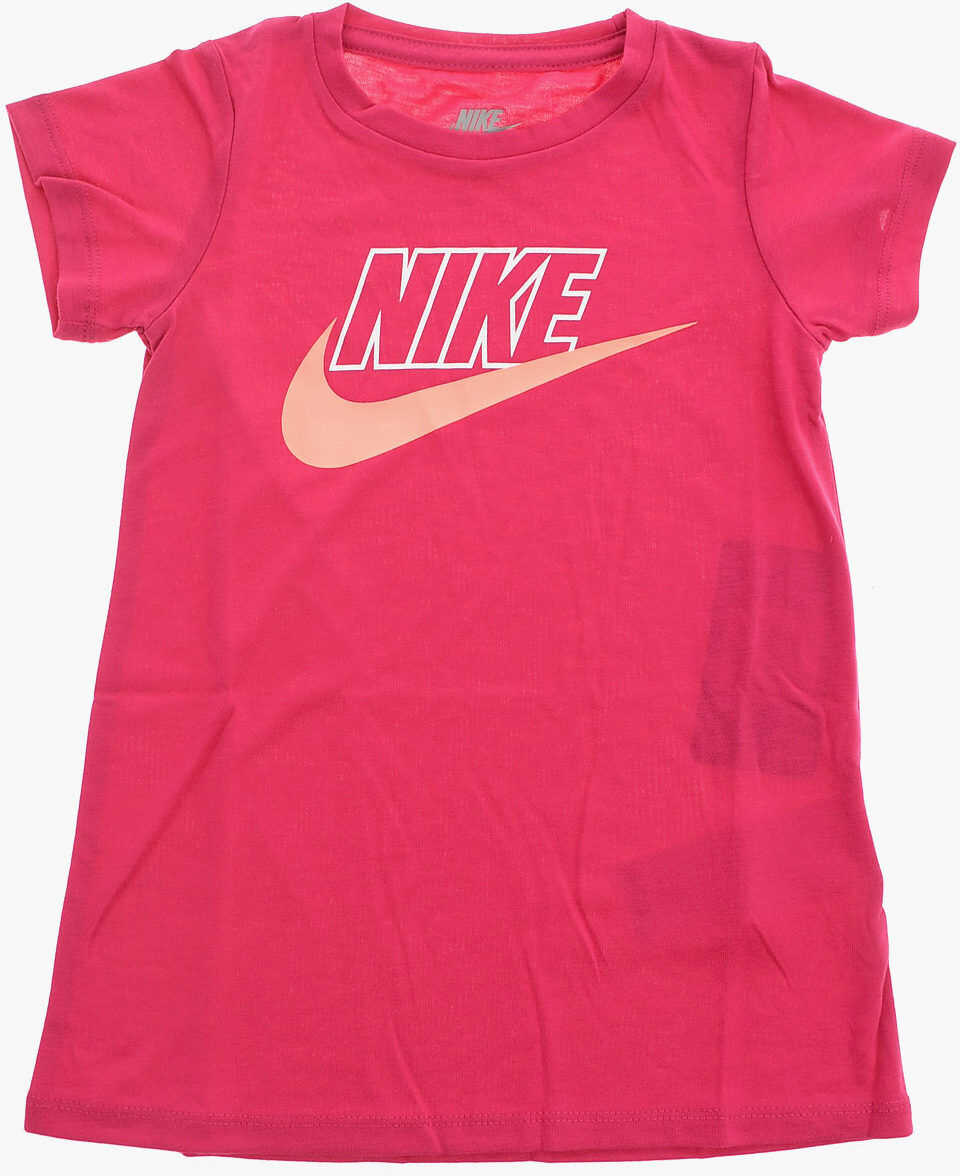 Nike Kids Logo-Print Short Sleeve Dress Pink