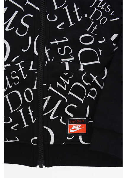 Hanorace Nike All Over Print Just Do It Sweatshirt With Zip Closure Black Baieti (BM 8274592) 2