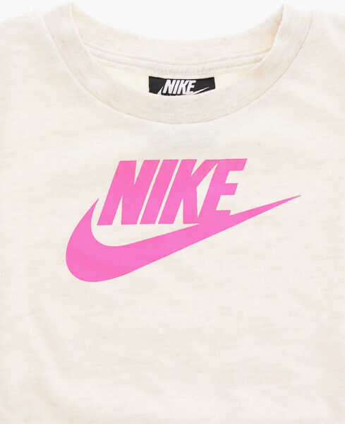 Rochii Nike Logo-Print Crew-Neck Sweat Dress Beige Fete (BM 8274625) 3