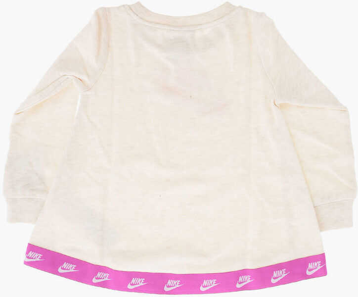 Rochii Nike Logo-Print Crew-Neck Sweat Dress Beige Fete (BM 8274625) 4