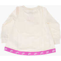 Rochii Nike pentru Fete - Rochii Nike Logo-Print Crew-Neck Sweat Dress Beige Fete (BM 8274625) - B-mall.ro