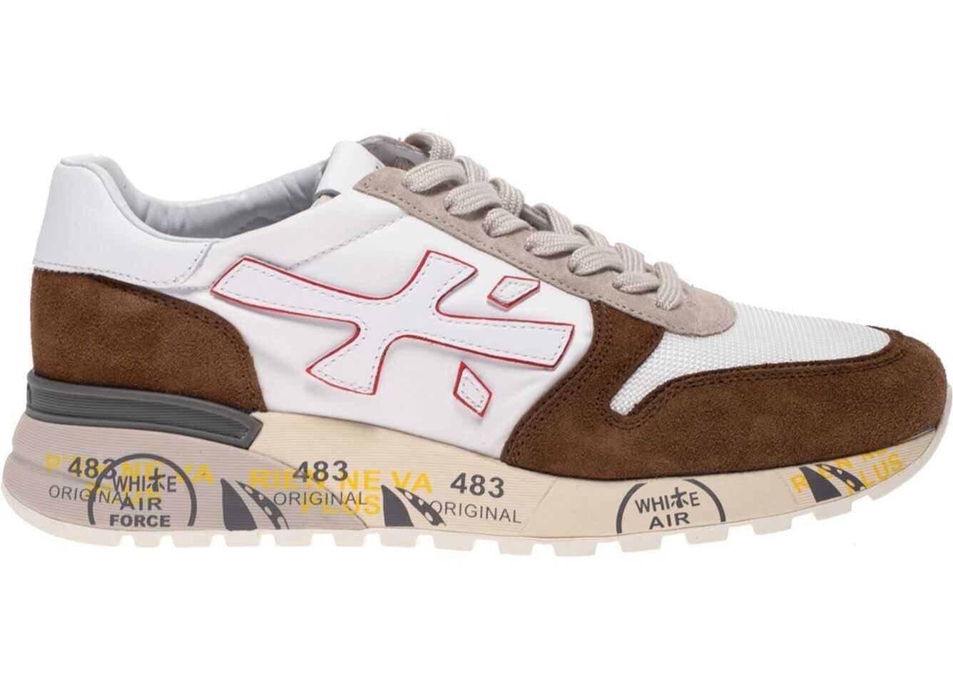 Premiata Mick Sneakers In White And Brown MICK5191 White