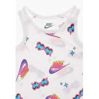 Rochii Nike pentru Fete - Rochii Nike All Over Logo-Print Tank Dress White Fete (BM 8274850) - B-mall.ro