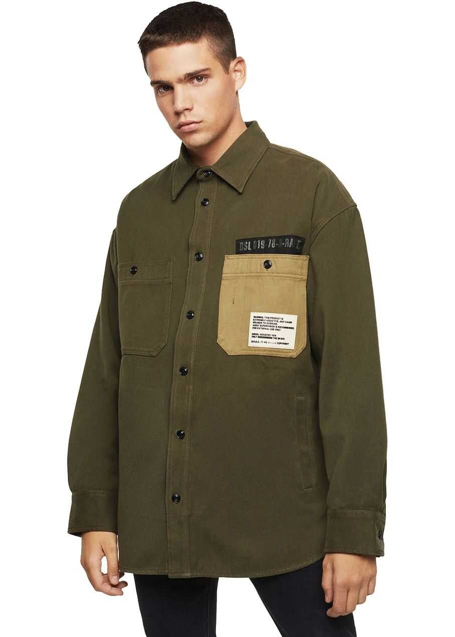 Diesel S-Lebed with Patch Pockets 00SW1F Khaki