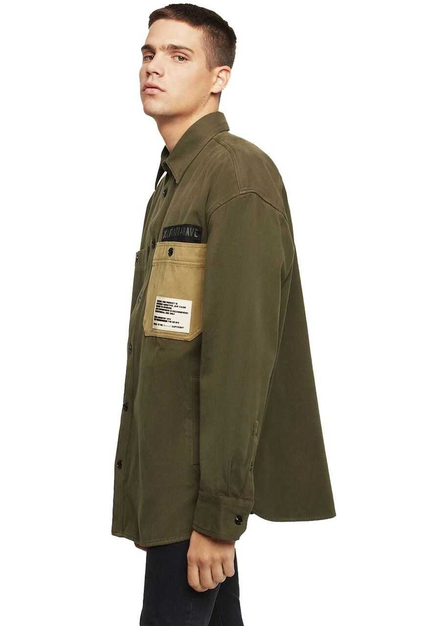 Camasi casual Diesel S-Lebed with Patch Pockets 00SW1F Green Barbati (BM 8276380) 3