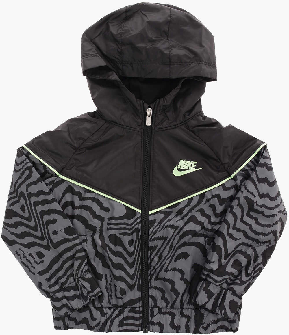 Nike Hooded Zebra-Print Jacket Glow In The Dark Multicolor