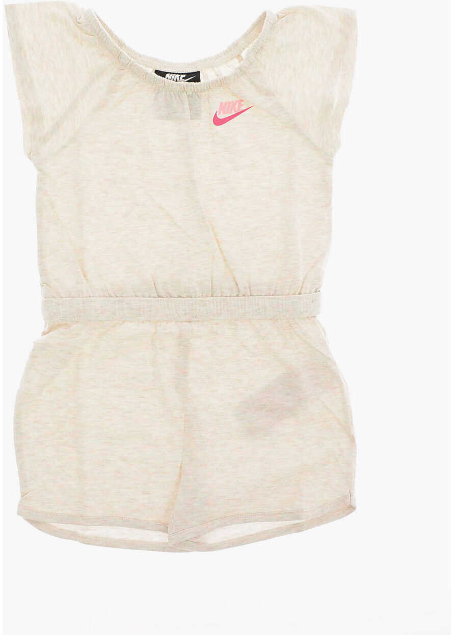 Nike Cotton Short Sleeve Playsuit Gray