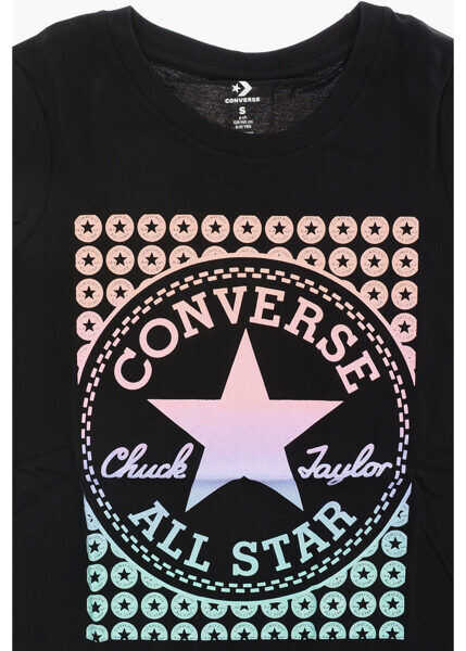 Tricouri Converse Glittered Jersey T-Shirt Black Baieti (BM 8277226) 2