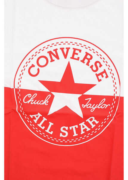 Tricouri Converse All Star Logo-Print Two-Tone T-Shirt Red Baieti (BM 8277961) 2