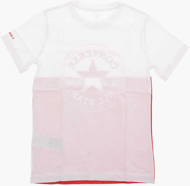 Tricouri Converse All Star Logo-Print Two-Tone T-Shirt Red Baieti (BM 8277961) 3