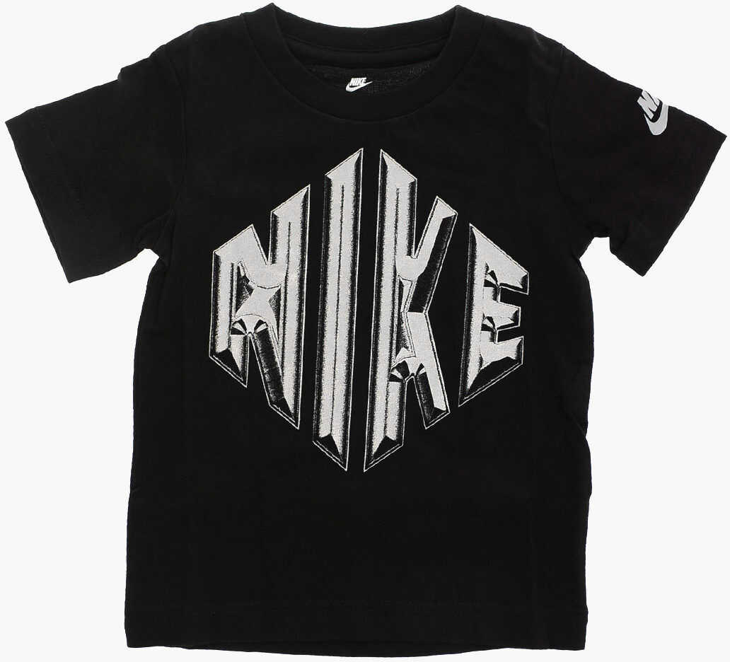 Nike Glitter Logo-Print T-Shirt Black