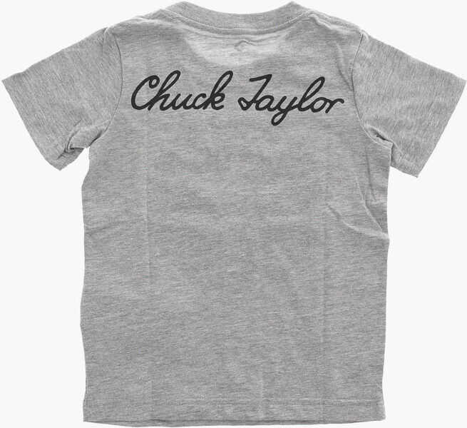 Tricouri Converse All Star Logo-Print T-Shirt Gray Baieti (BM 8278036) 3