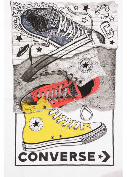 Tricouri Converse All Star Logo-Print Jersey T-Shirt White Baieti (BM 8278042) 2